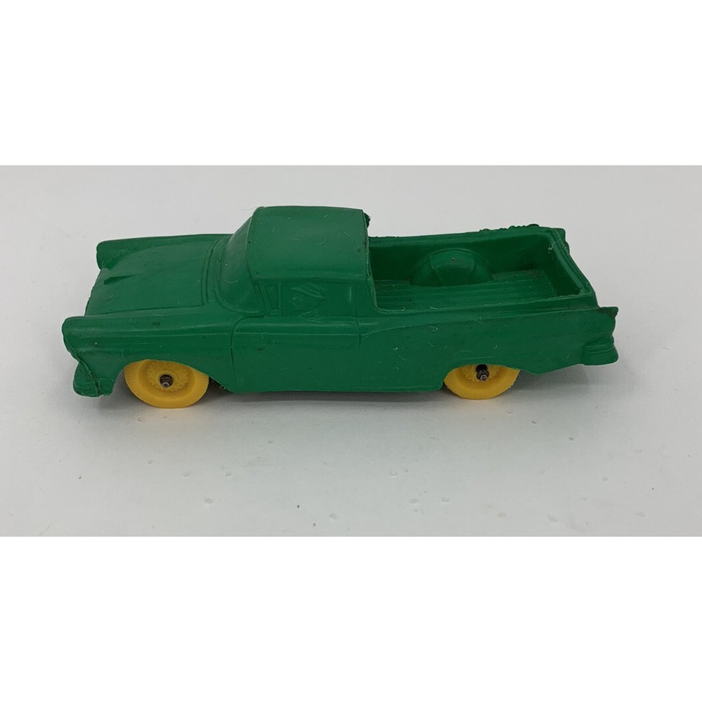 Vintage Auburn Rubber Green Pick Up Truck Rubber 5" long Made in USA